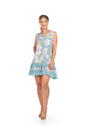 PD-16510 - FLORAL CRINKLE RUFFLE HEM DRESS - Colors: AS SHOWN - Available Sizes:XS-XXL - Catalog Page:20 